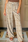Women's Casual Leopard Print Drawstring Pants - Comfortable Everyday Fit for Effortless Style and Versatility