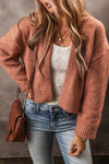 Chic Women's Light Beige Cropped Cardigan with Drop Shoulders - Effortless Open Front Layer for Stylish Outfits
