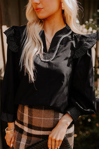 
Stylish Women's Black Long Sleeve Top - Soft Fabric for Everyday Comfort and Versatile Layering in a Modern Fit