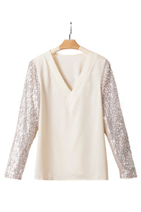 womens-t-shirts-v-neck-sequined-long-sleeve-t-shirt