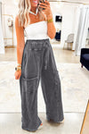 Women's Soft Mineral Washed Relaxed Fit Pants - Chic, Versatile Style for Everyday Comfort in Trendy Colors