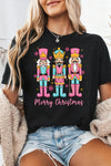 Festive Women's Black Nutcracker Graphic Tee - Comfortable Holiday Shirt with Fun Design for Christmas Cheer