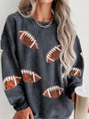 Gray Corduroy Sequin Rugby Shift Sweatshirt