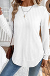 Chic Women's White Ribbed Knit Sweater - Cozy Casual Top for Effortless Everyday Style and Comfort