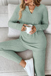Cozy Women's Soft Knit Ribbed Lounge Pant Set - Relaxed Fit for Casual Comfort at Home or On-the-Go
