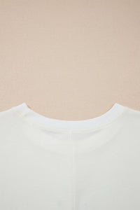 Beige Star Print Stud Detail Cotton Jersey Top