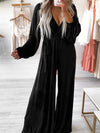 Solid Crop Tank & High Waist Drawstring Pants & Longline Cardigan Three-Piece Set
