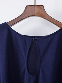 Blue Bracelet Sleeve Waist Tie Wide Leg Jumpsuit