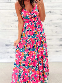 Elegant Printed Sling Maxi Dress