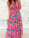 Elegant Printed Sling Maxi Dress