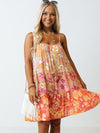 Floral Print Suspender Chiffon Seaside Beach Dress