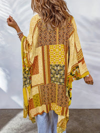 Boho Aztec Print Bat Sleeve Plus Size Cardigan