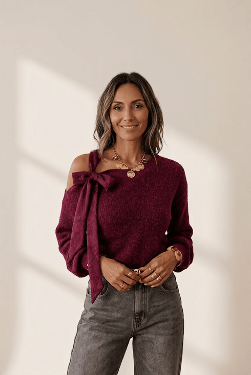 chic-burgundy-asymmetric-lace-sweater-for-women-with-bowknot-detail-elegant-comfortable-fashion-for-every-occasion
