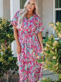 womens-dresses-vintage-print-puff-sleeve-maxi-dress