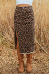 Trendy Women's A-line Leopard Print Midi Skirt - Flattering Fit for Effortless Style and Everyday Chic