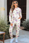 Stylish Women's Floral Lounge Set - Comfortable Relaxed Fit for Home Relaxation or Casual Outings