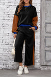 Chic Women's Color Block Sweatpant Set - Cozy Lounge Outfit for Casual Style and Everyday Comfort