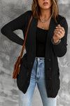 Stylish Black Cardigan for Women with Pockets and Button Closure - Versatile Layering Essential for Any Occasion
