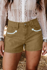 Chic Women's High-Waisted Denim Shorts in Classic Blue - Casual Summer Style for Everyday Adventures