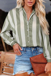 Stylish Women's Striped Long Sleeve Shirt - Soft Cotton Blend, Casual Fit for Effortless Everyday Style