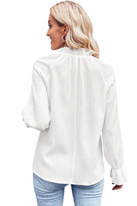 comfortable-casual-striped-lotus-leaf-collar-long-sleeved-blouse