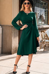 Elegant Solid Midi Dress for Women - Flattering Fit, Versatile Style, Ideal for Casual and Formal Occasions