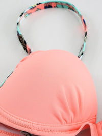 sexy-pink-padded-gather-push-up-bikini-set