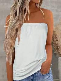 Casual Solid Sleeveless Tube Top Tank Top