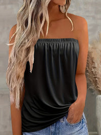 Casual Solid Sleeveless Tube Top Tank Top