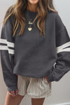 Women's Varsity Striped Sweatshirt in Cozy Cotton Blend - Casual Fit, Trendy Style for Effortless Everyday Wear