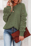 Chic Women's Cozy Knit Hollow Out Sweater - Trendy Fall Layering Top for Casual Outings in Stylish Colors