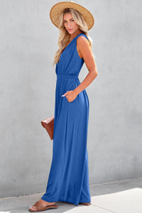backless wide leg jumpsuit