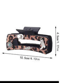Chestnut Leopard Western Pattern Décor Square Hair Clip