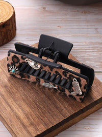 Chestnut Leopard Western Pattern Décor Square Hair Clip