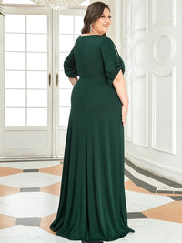Chic A-Line Burgundy and Navy Blue Wedding Guest Dress with Silver Embellishments