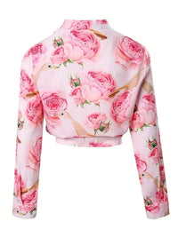 Chic Floral Print Button-Up Blouse for Women