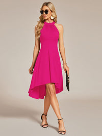 Chic Halterneck Knee-Length Wedding Guest Dress