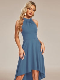 Chic Halterneck Knee-Length Wedding Guest Dress