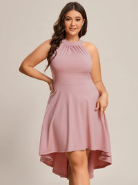 Chic Halterneck Knee-Length Wedding Guest Dress