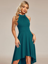 Chic Halterneck Knee-Length Wedding Guest Dress