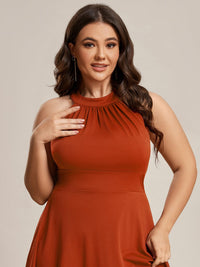 Chic Halterneck Knee-Length Wedding Guest Dress