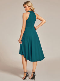 Chic Halterneck Knee-Length Wedding Guest Dress