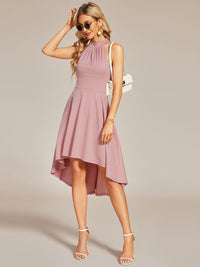 Chic Halterneck Knee-Length Wedding Guest Dress