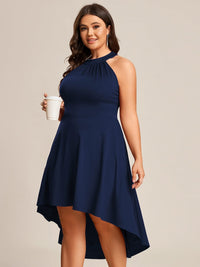 Chic Halterneck Knee-Length Wedding Guest Dress