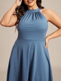 Chic Halterneck Knee-Length Wedding Guest Dress