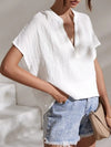 Chic V-Neck Lace Blouse with Slim Fit Silhouette