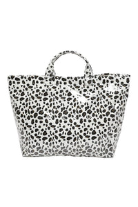 White Leopard PU Leather Water Proof Tote Bag