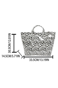 White Leopard PU Leather Water Proof Tote Bag