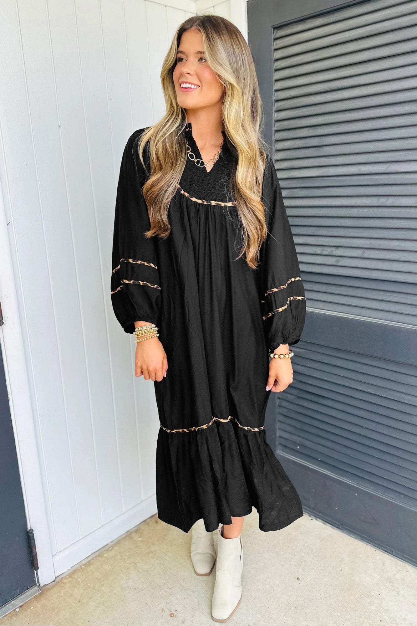 black midi dress with sleeves casual shop viscose for versatile everyday wear and layered styling – MsDressly Size:Adult | 40|R Fitted Stretch complete-look-happy-sad-frill-tote Mena Asymmetric Mini Dress