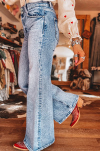 Chic Women's High-Waisted Blue Denim Jeans - Flattering Fit for Casual Everyday, denim, photo 5